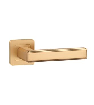 Ares Satin Brass Square Rose Handle