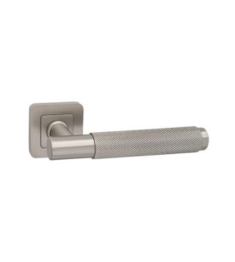 Knurled Matt Satin Nickel Square Rose Handle